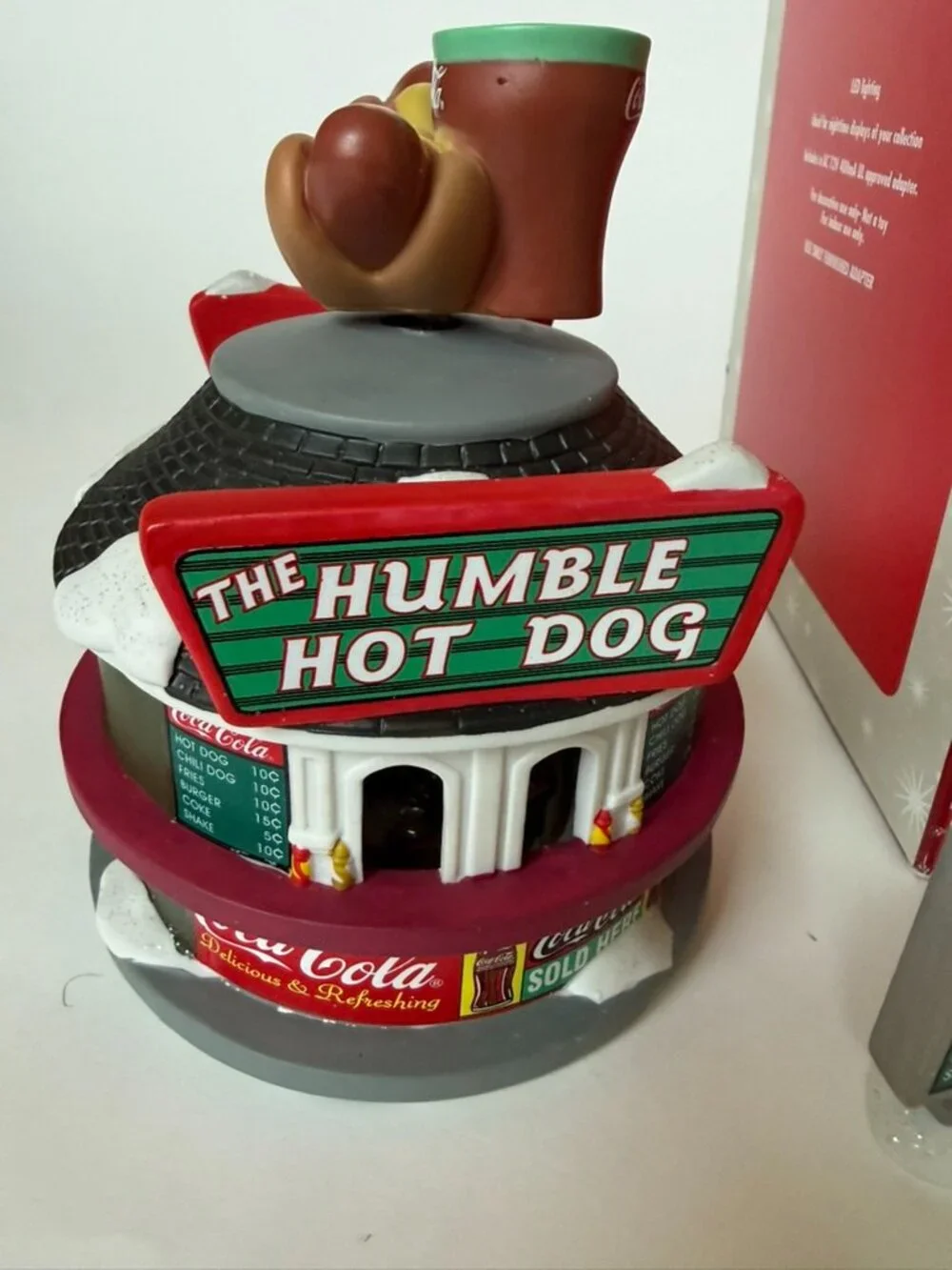 Coca Cola Town Square Collection Humble Hot Dog Stand 2004 Vintage Light Up